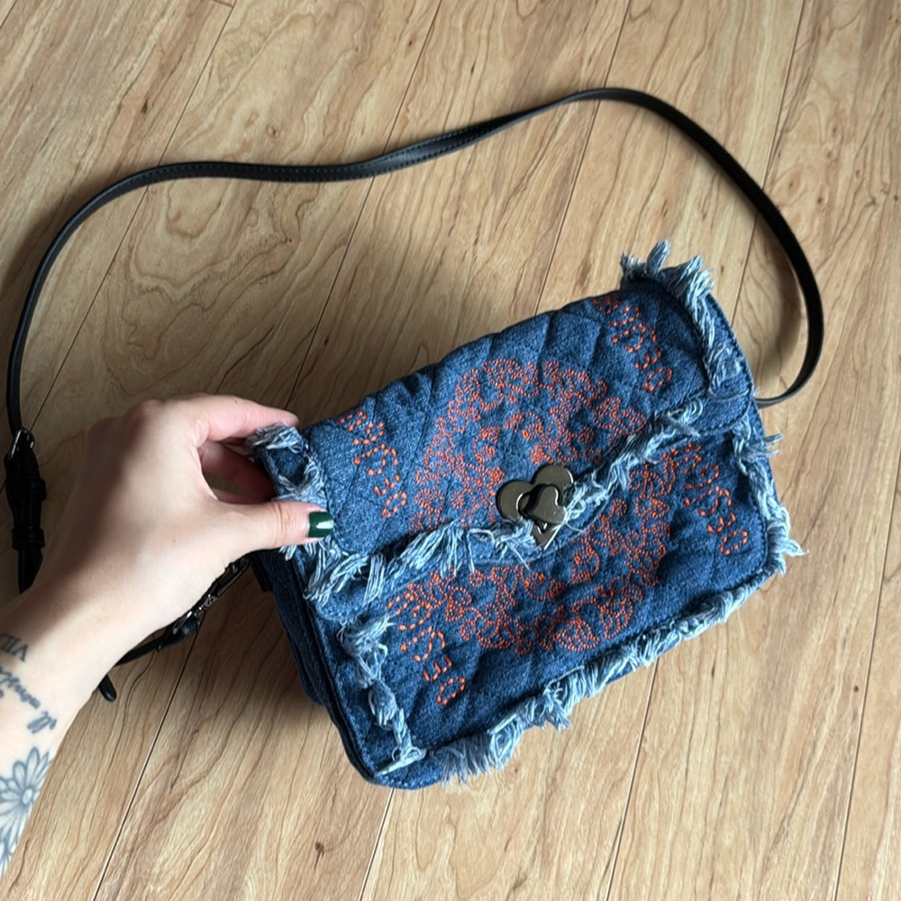 Desigual Blue and Orange Fringed Bag